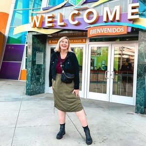 Wild Fable Army Green Midi Skirt